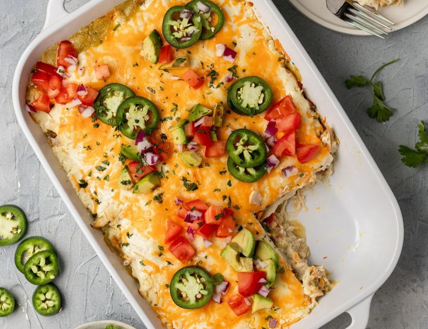 Chicken Enchilada Casserole suggested serving