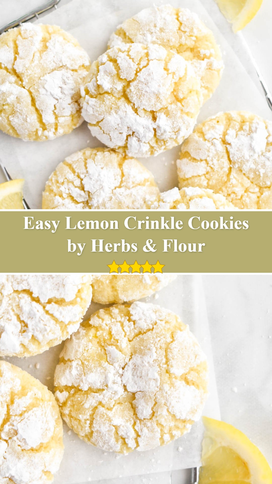 Lemon Crinkle Cookies - Herbs & Flour