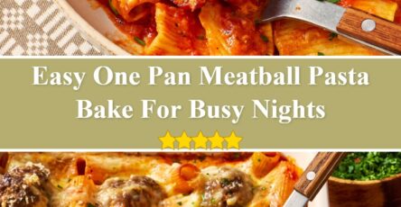 One Pan Meatball Pasta Bake